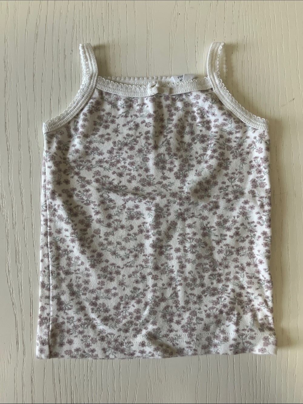 Jamie Kay White Tank Top with Mauve Floral Print